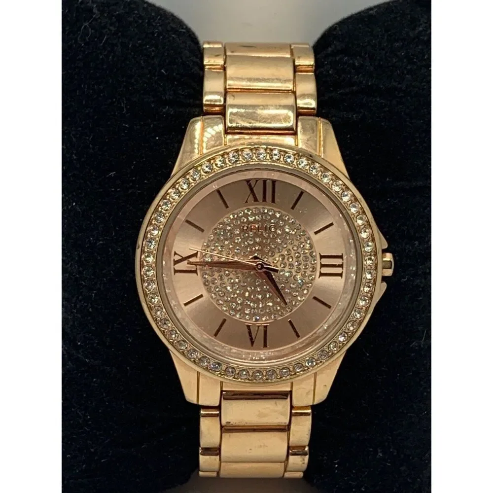 Relic ZR12178 Women's Stainless Steel Analog Rose Gold Dial Quartz Watch JD327